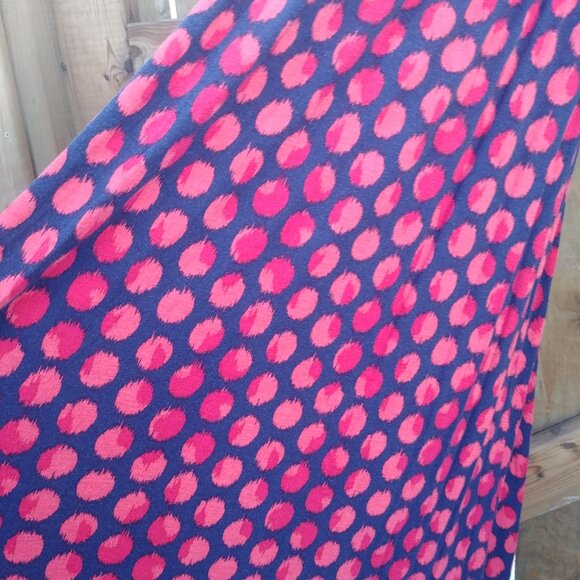 4/$20 Gap navy blue orange red spot polka dot maxi dress racerback soft stretc… - Picture 2 of 12